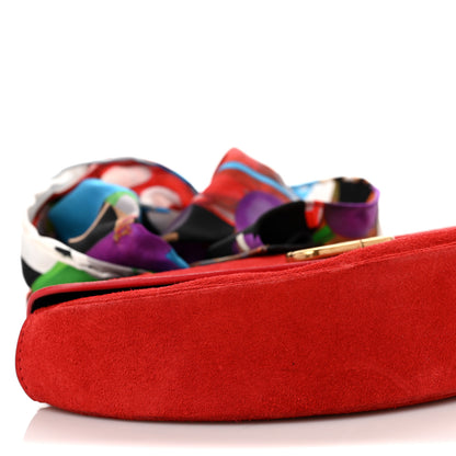 Balenciaga Suede Opera Clutch Bag Red 7 of 9