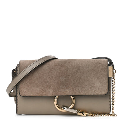 Chloe Suede Calfskin Faye Wallet On Strap Motty Grey 1 of 9
