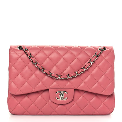 Chanel Lambskin Quilted Jumbo Double Flap Pink 1 of 10