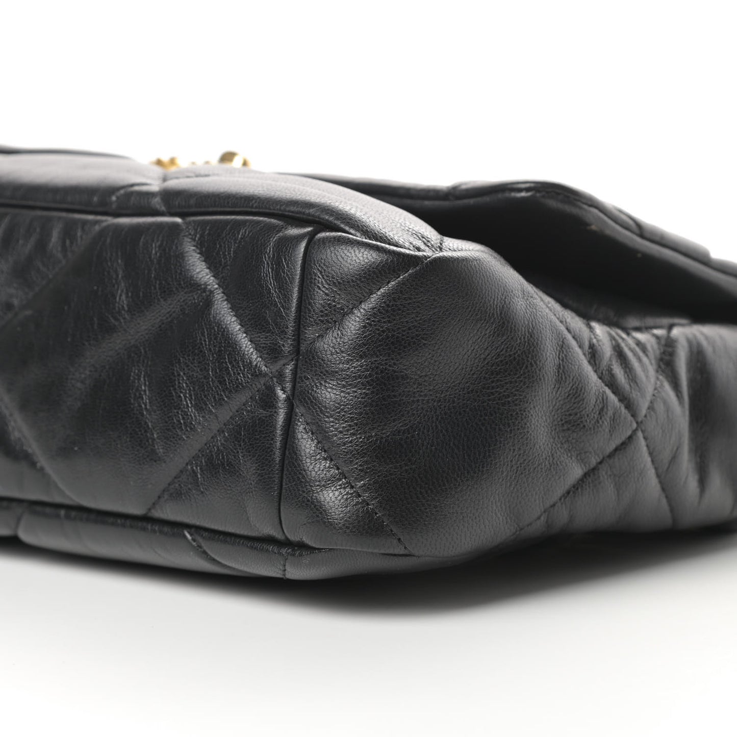 Goatskin Quilted Large Chanel 19 Flap Black