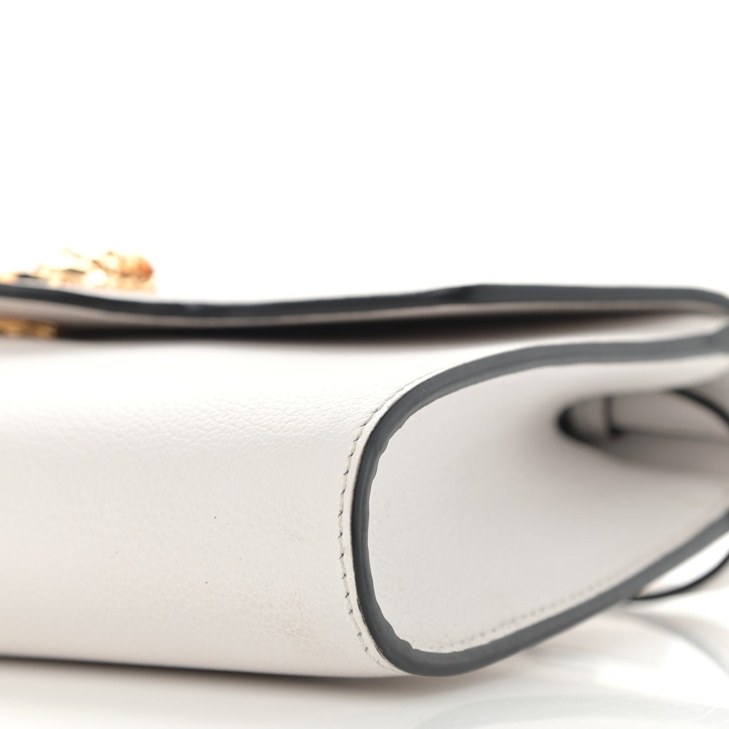 Grained Calfskin La Medusa Crossbody Bag White