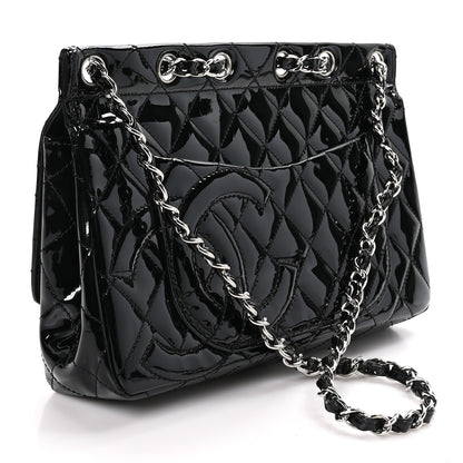 Chanel Patent Quilted Jumbo Diagonal CC Flap Black 3 of 11