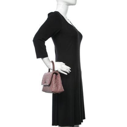 Chanel Caviar Lizard Quilted Mini Coco Handle Flap Pink 3 of 10