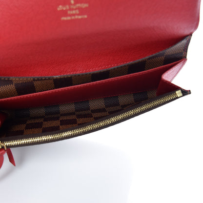 Louis Vuitton Damier Ebene Emilie Wallet Red 5 of 6
