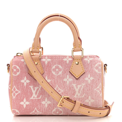 Louis Vuitton Monogram Jacquard Denim Nano Speedy Bandouliere Pink 1 of 9