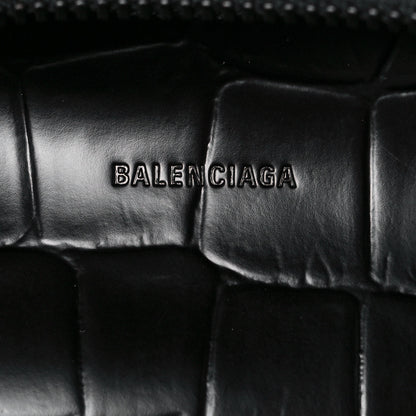 Balenciaga Semi Shiny Calfskin Crocodile Embossed Neo Classic Black Hardware Mini City Black 6 of 8