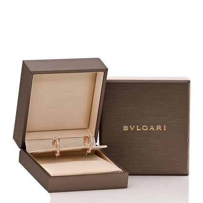 Bulgari 18K Rose Gold Diamond Serpenti Viper Hoop Pave Earrings 5 of 5