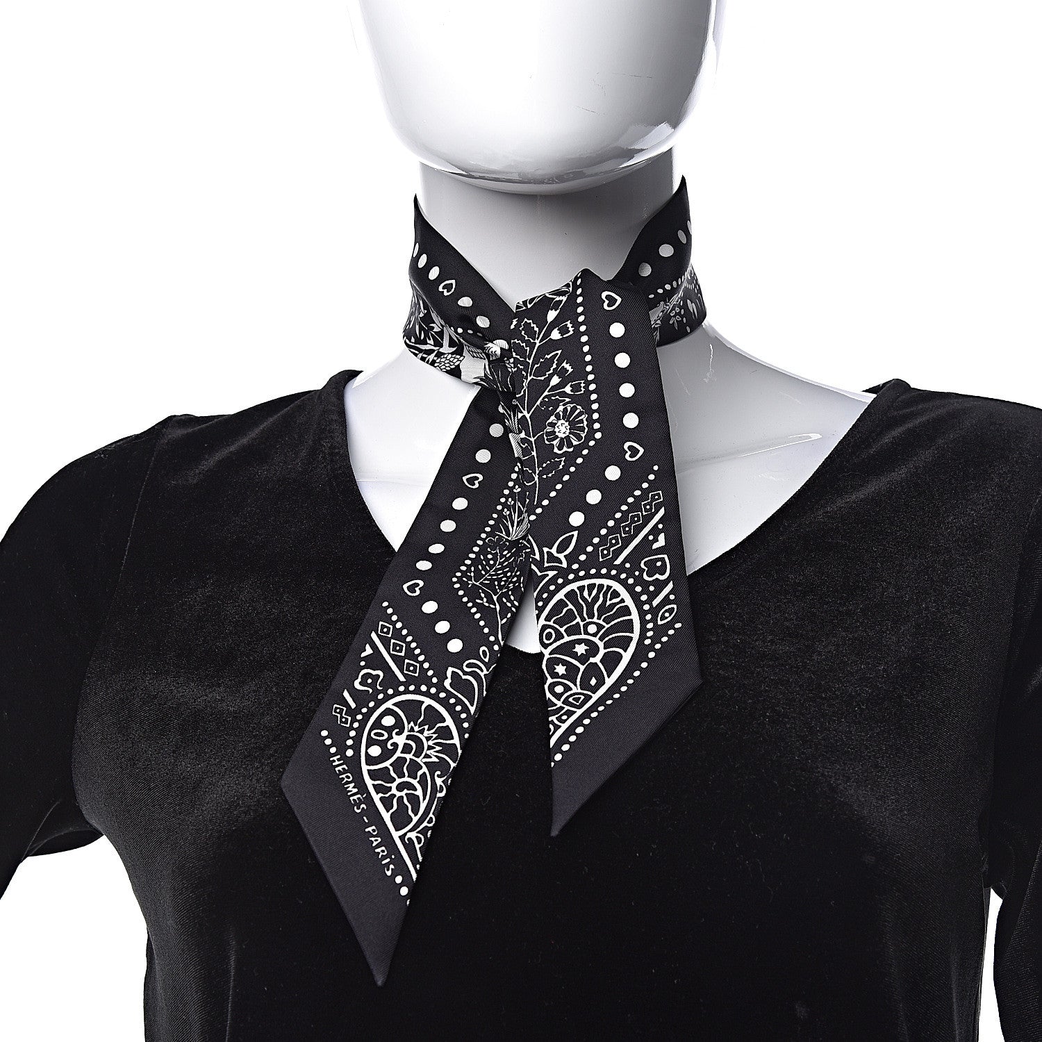 Hermes Silk Entre Ciel Et Mer Twilly Black White 2 of 5