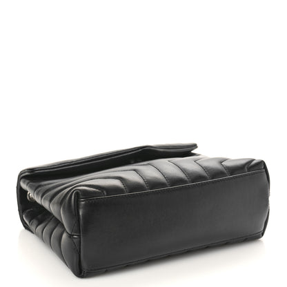 Saint Laurent Calfskin Y Quilted Monogram Small Loulou Chain Satchel Black 4 of 8
