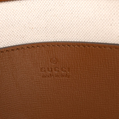 Gucci GG Supreme Monogram Azalea Calfskin Retro Interlocking G Flat Messenger Bag Beige Ebony Brown Sugar 6 of 10