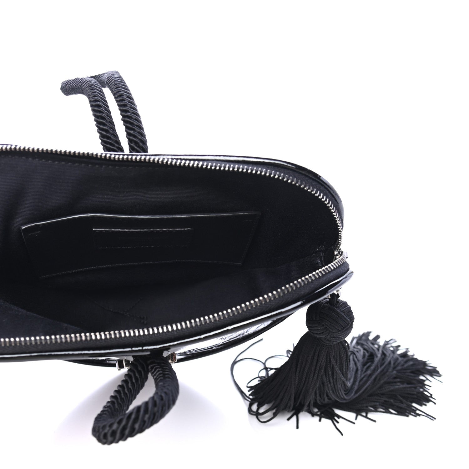 Saint Laurent Patent Crocodile Embossed Sac Coeur Heart Shaped Clutch Black 4 of 5