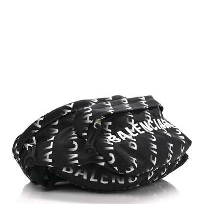 Balenciaga Recycled Sport Nylon Allover Gradient Logo Wheel Beltpack Black White 4 of 9