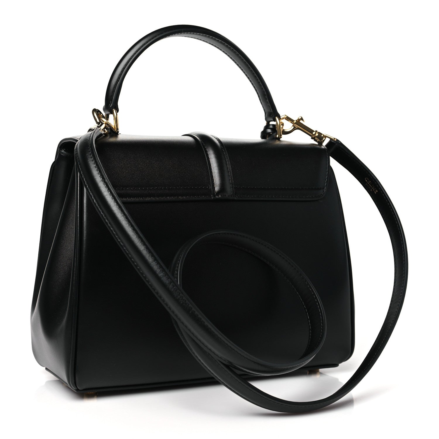 Celine Satinated Calfskin Small 16 Top Handle Bag Black 2 of 10