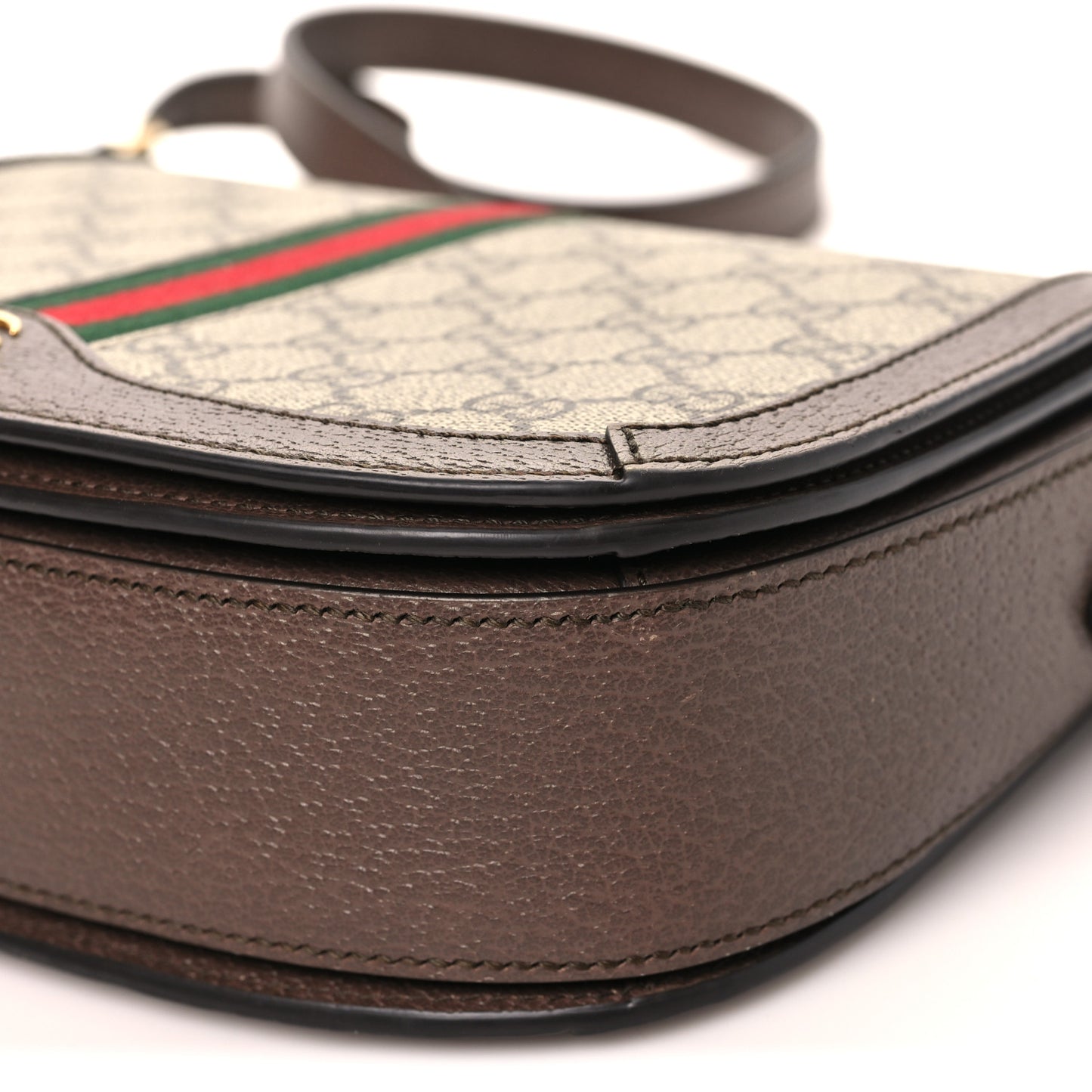 GG Supreme Monogram Web Small Ophidia Flap Messenger Bag Brown