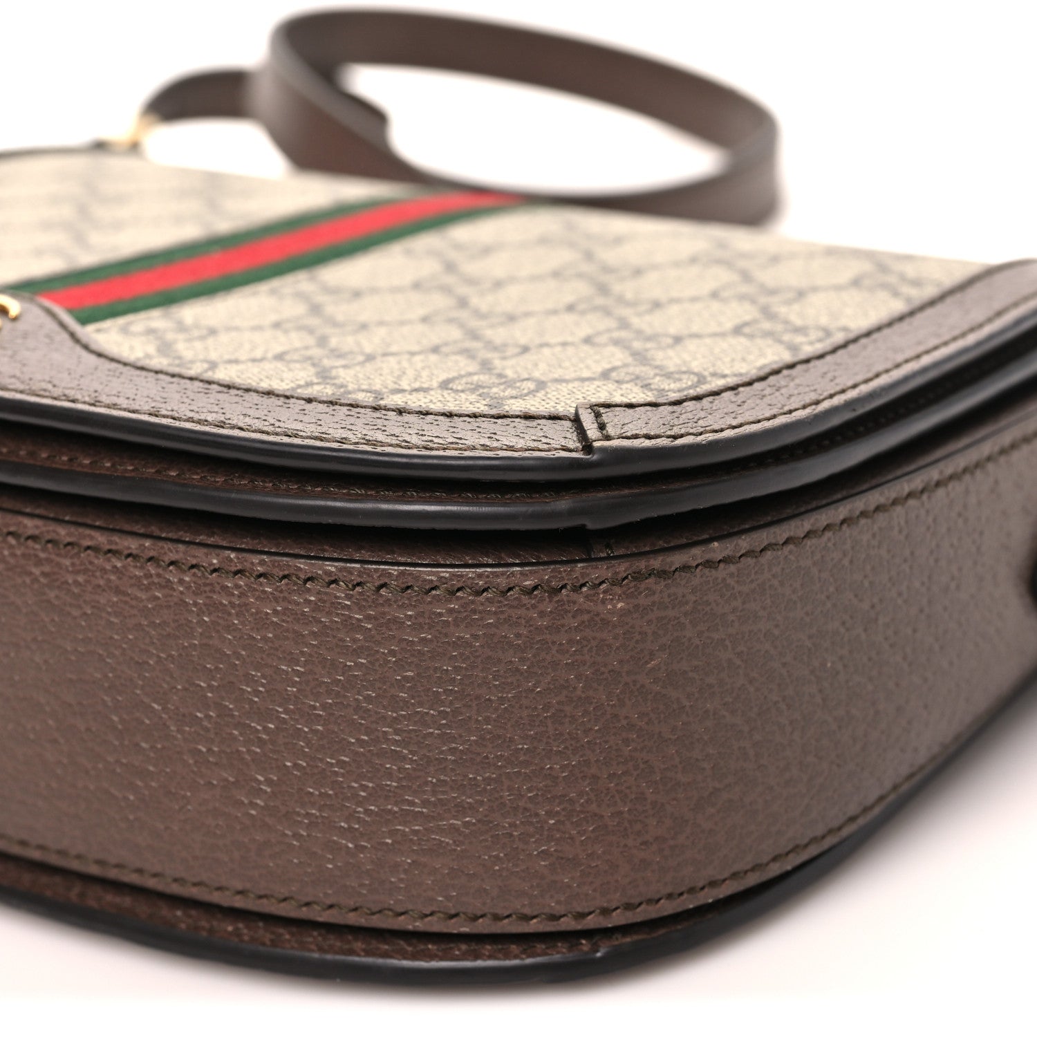 Gucci GG Supreme Monogram Web Small Ophidia Flap Messenger Bag Brown 10 of 11
