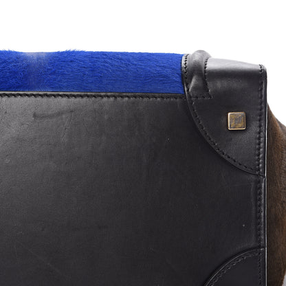 Celine Pony Hair Mini Tri-Color Luggage Royal Blue 22 of 22