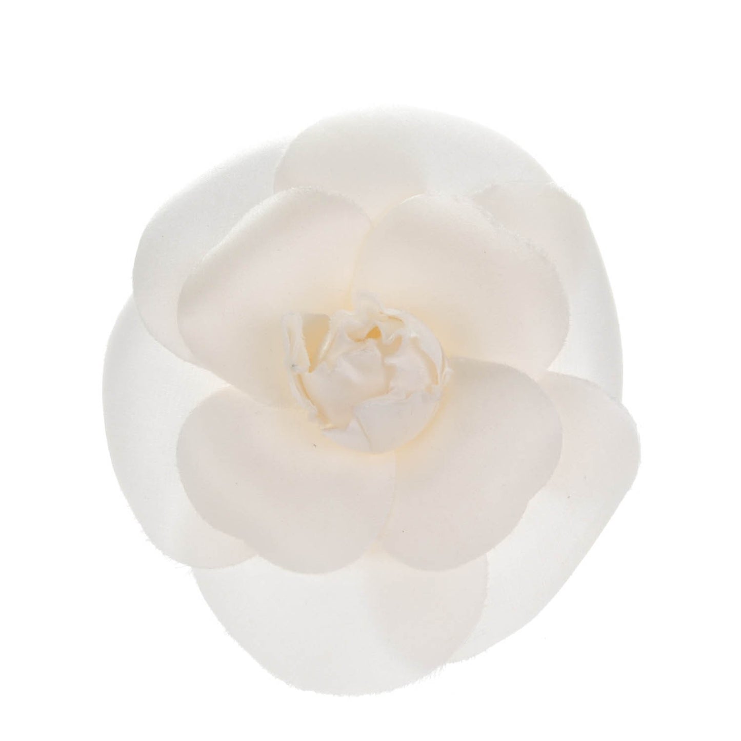 Silk Taffeta Camellia Brooch Pin White