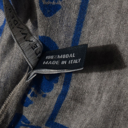 Alexander McQueen Modal Skull Scarf Grey Blue 6 of 7