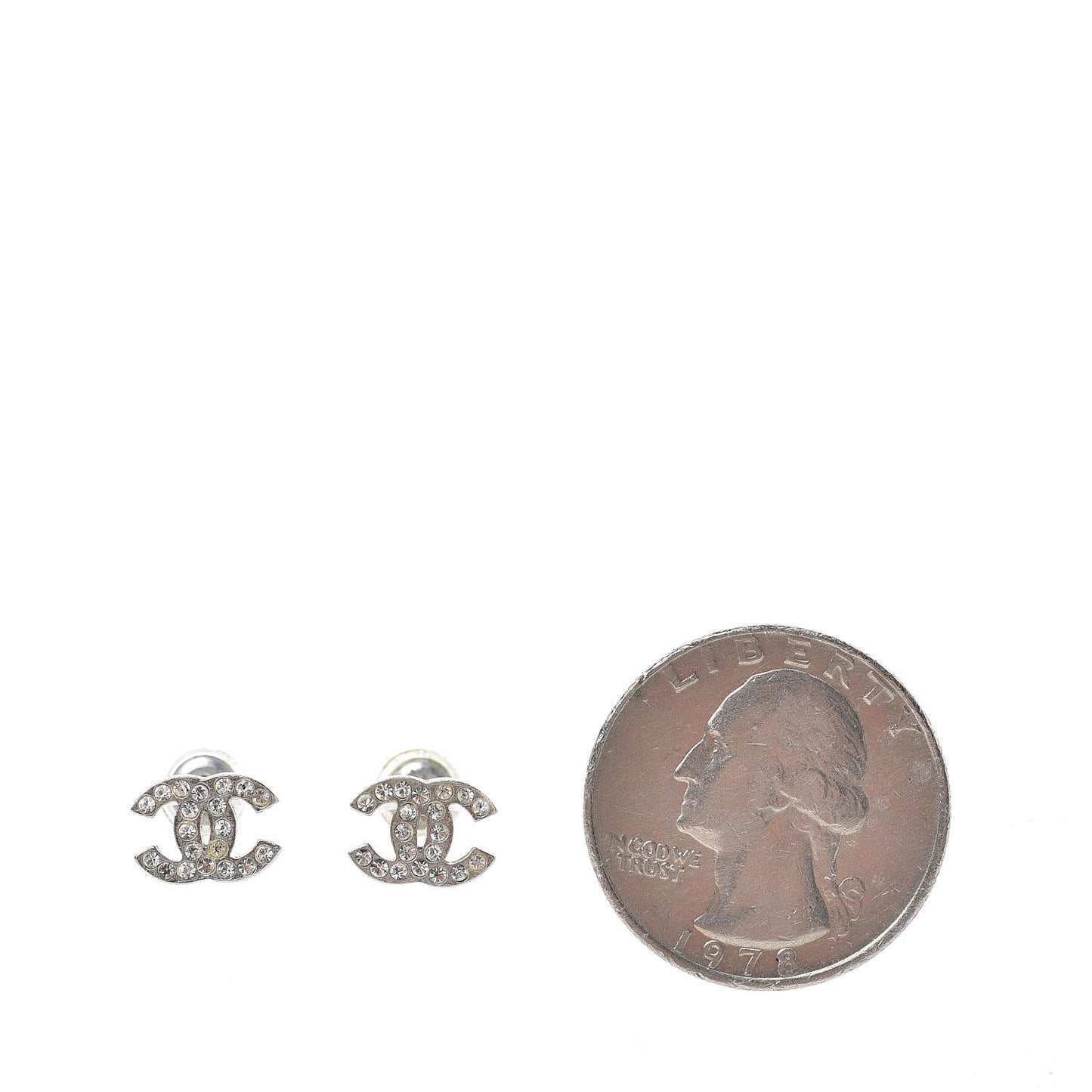 Crystal Timeless CC Earrings Silver