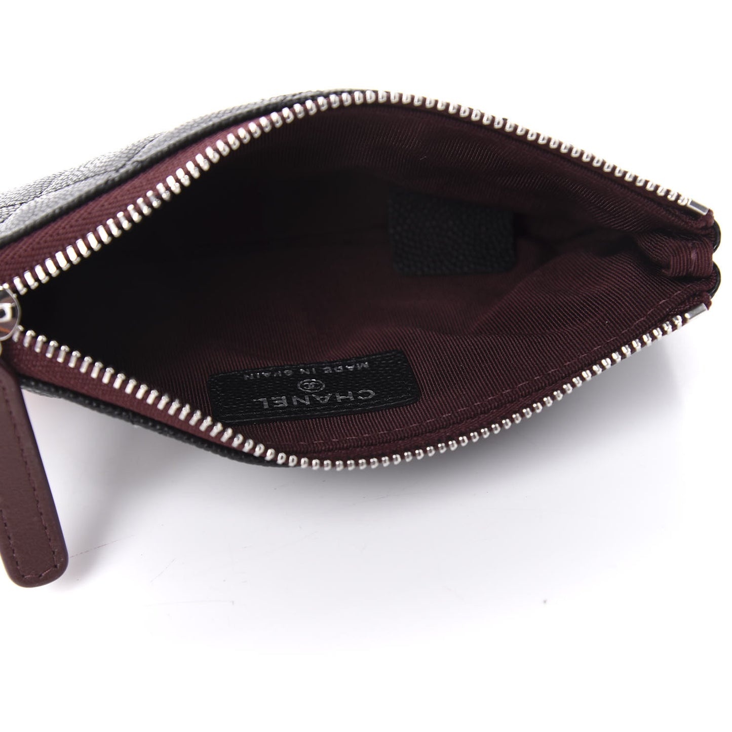 Caviar Quilted Small Cosmetic Case Black