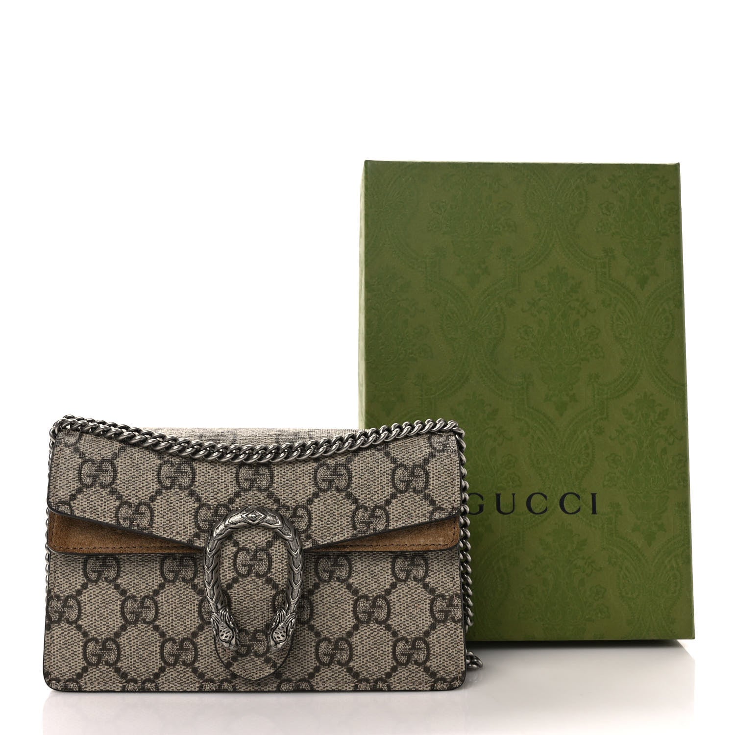 Gucci GG Supreme Monogram Super Mini Dionysus Shoulder Bag Taupe 11 of 11