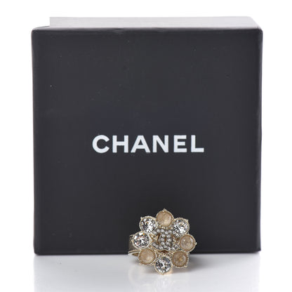 Chanel Crystal CC Ring 6.25 Gold 6 of 6