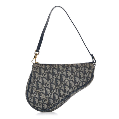 Christian Dior Monogram Mini Saddle Pochette Navy 1 of 8
