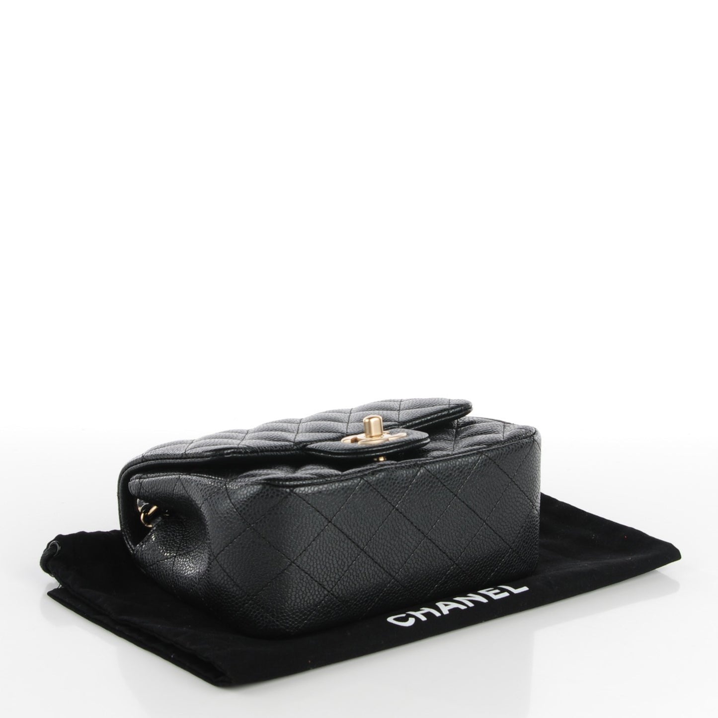 Caviar Quilted Mini Square Flap Black