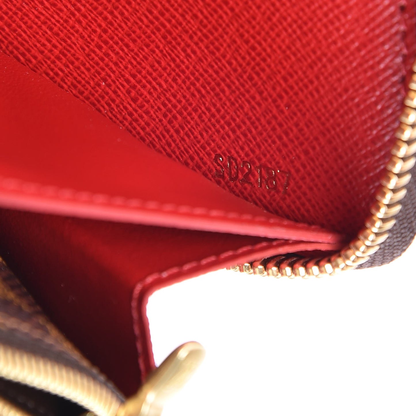 Damier Ebene Clemence Wallet Cherry