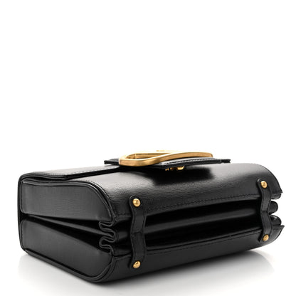 Valentino Garavani Grainy Calfskin Vlogo Stud Sign Shoulder Bag Black 5 of 10