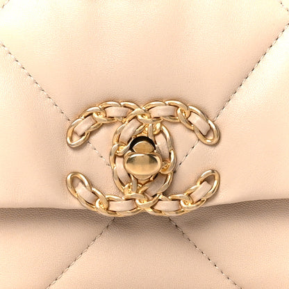 Chanel Lambskin Quilted Medium Chanel 19 Flap Light Beige 9 of 11