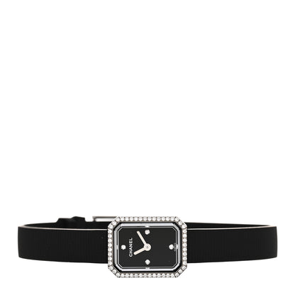 Chanel Stainless Steel Rubber Diamond Bezel 16mm Premiere Quartz Watch Black 2 of 5