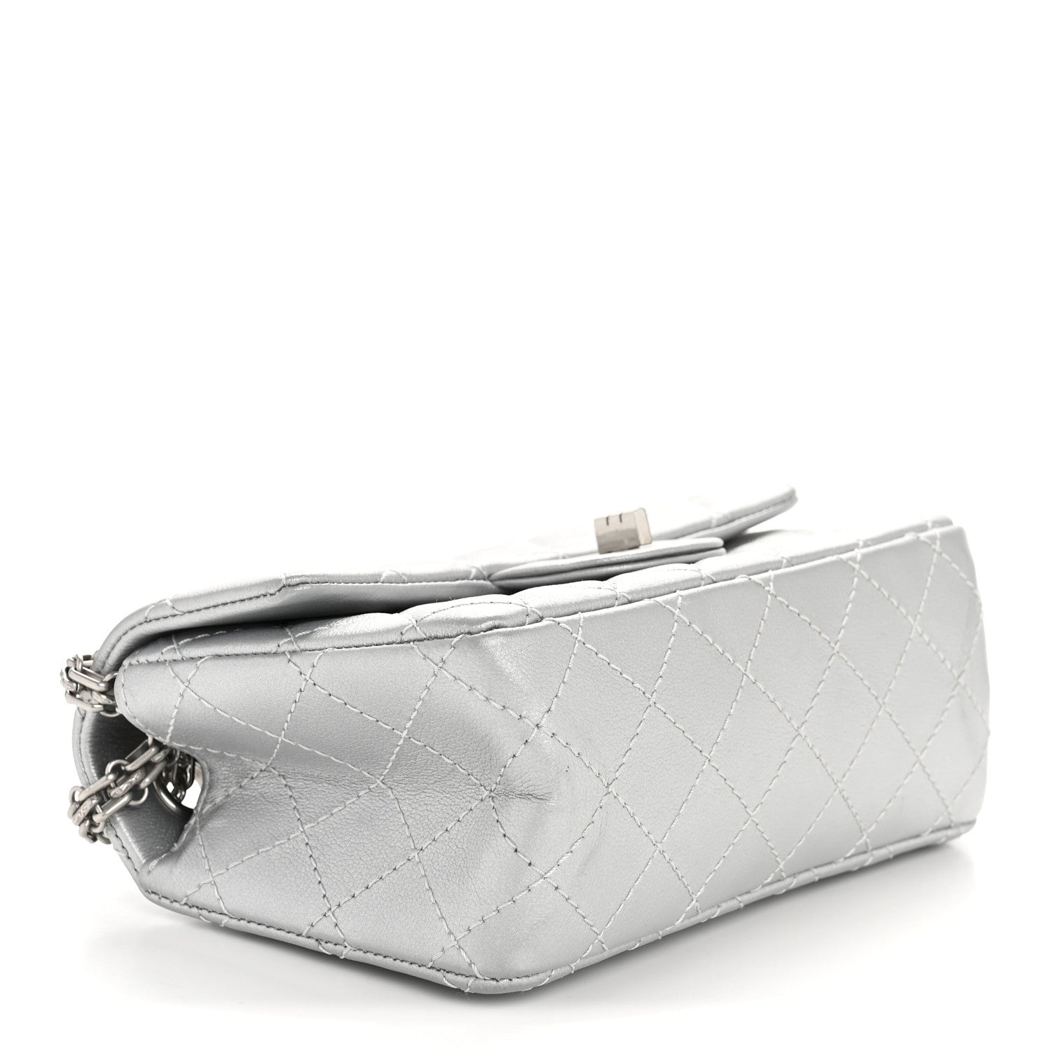 Chanel Metallic Grained Calfskin Quilted 2.55 Reissue Mini Flap Argent 4 of 11