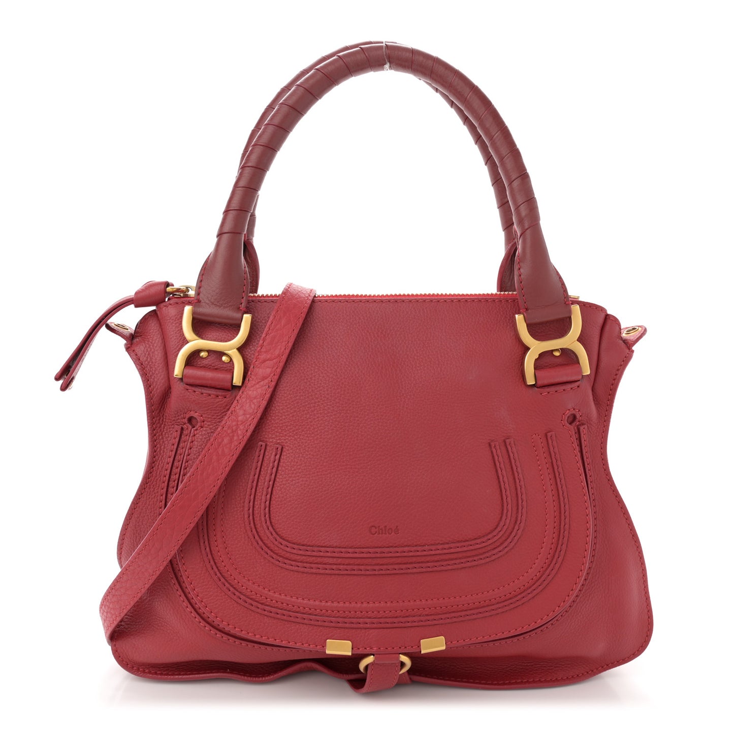 Calfskin Medium Marcie Satchel Red