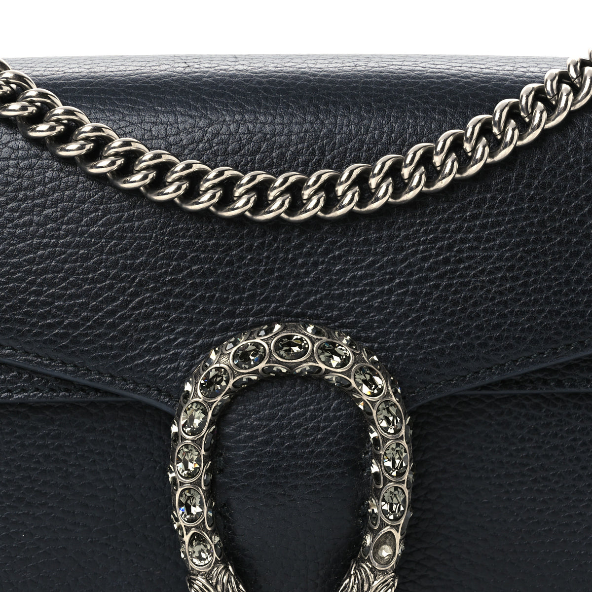 Pebbled Calfskin Small Dionysus Shoulder Bag Black