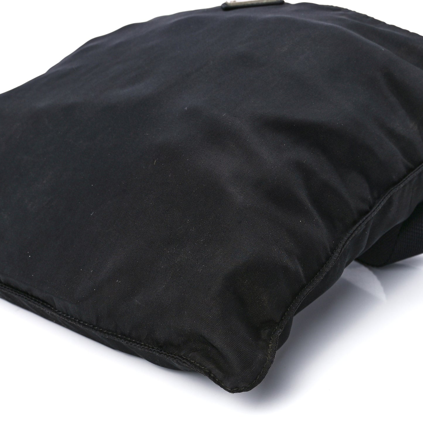 Tessuto Nylon Flat Messenger Bag Black