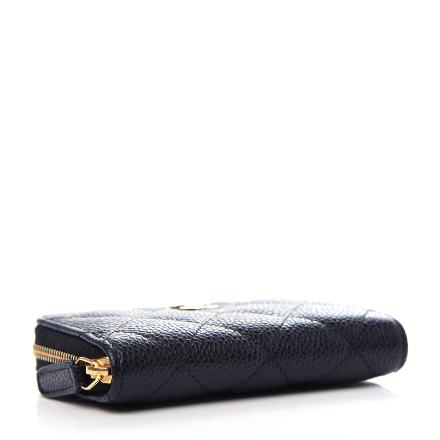 Caviar Quilted Zip Coin Purse Black