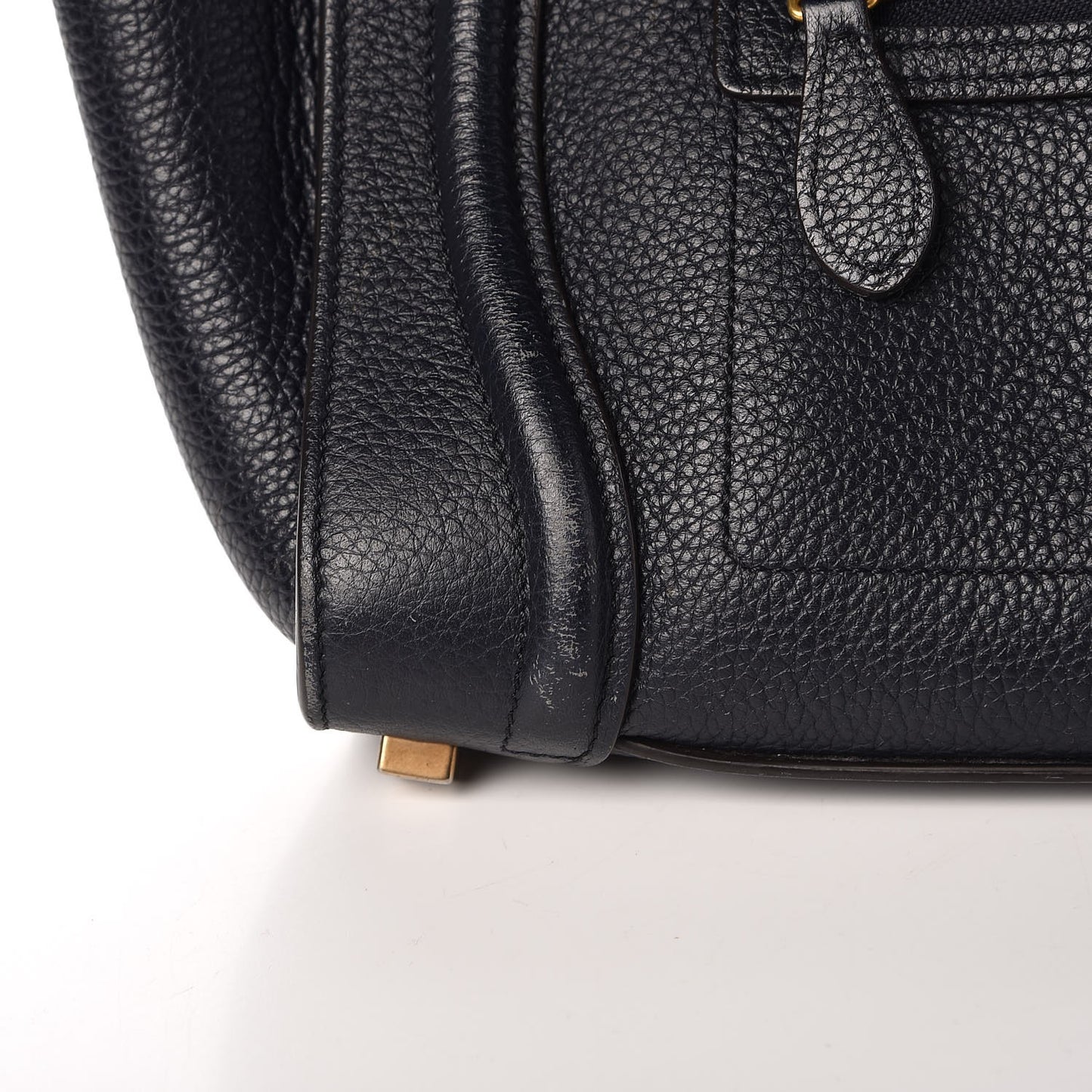 Drummed Calfskin Micro Luggage Black