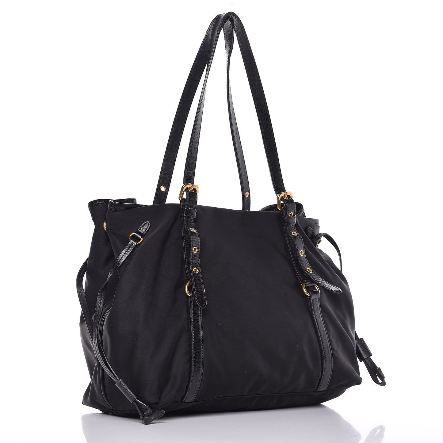 Tessuto Nylon Jacquard Logo Tote Black