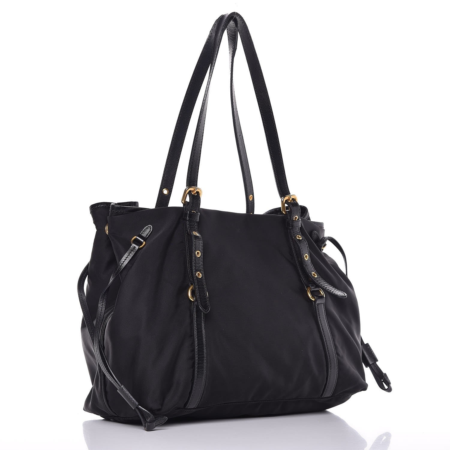 Prada Tessuto Nylon Jacquard Logo Tote Black 3 of 9