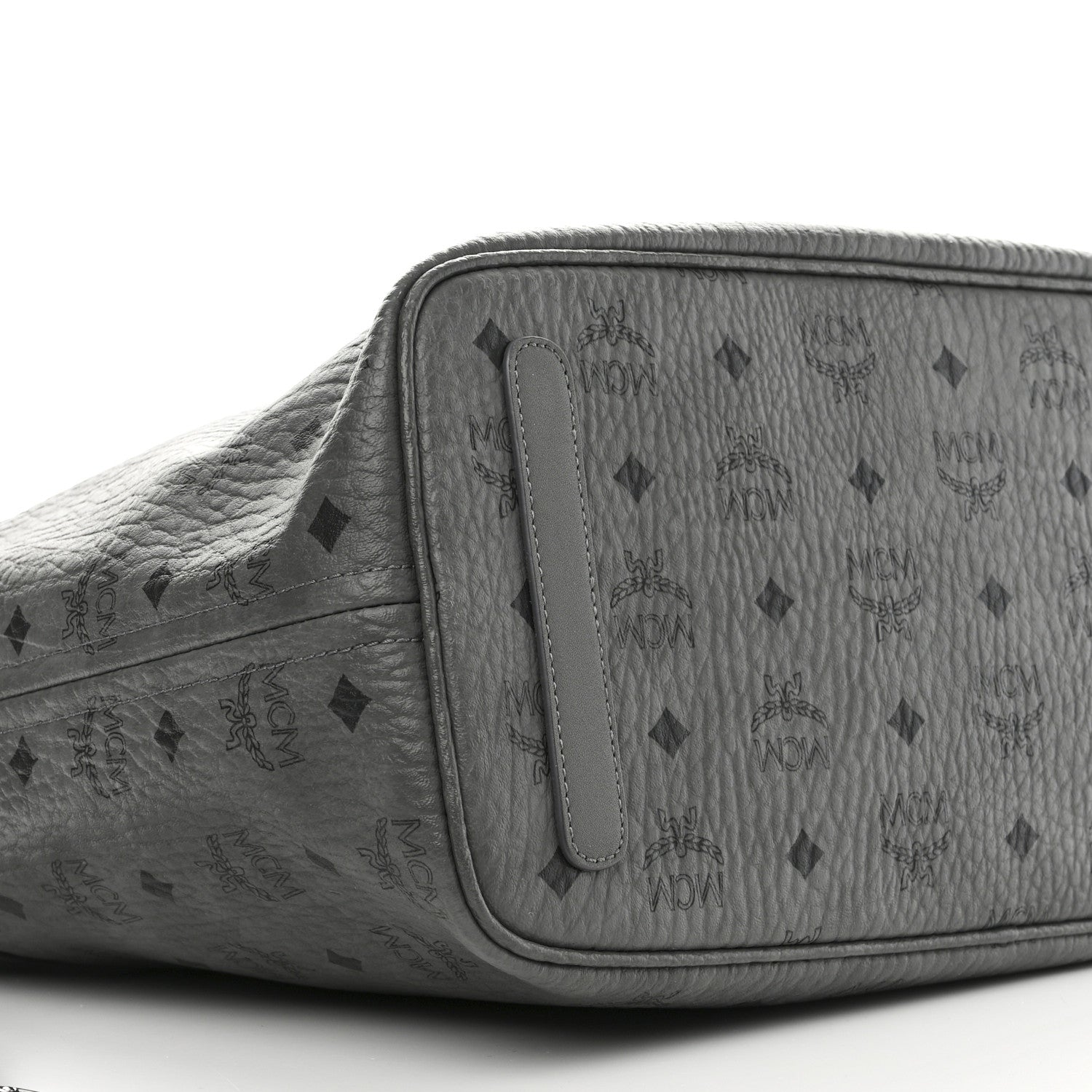 MCM Visetos Medium Aren Shopper Tote Grey 8 of 10