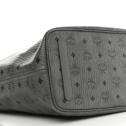 MCM Visetos Medium Aren Shopper Tote Grey 8 of 10