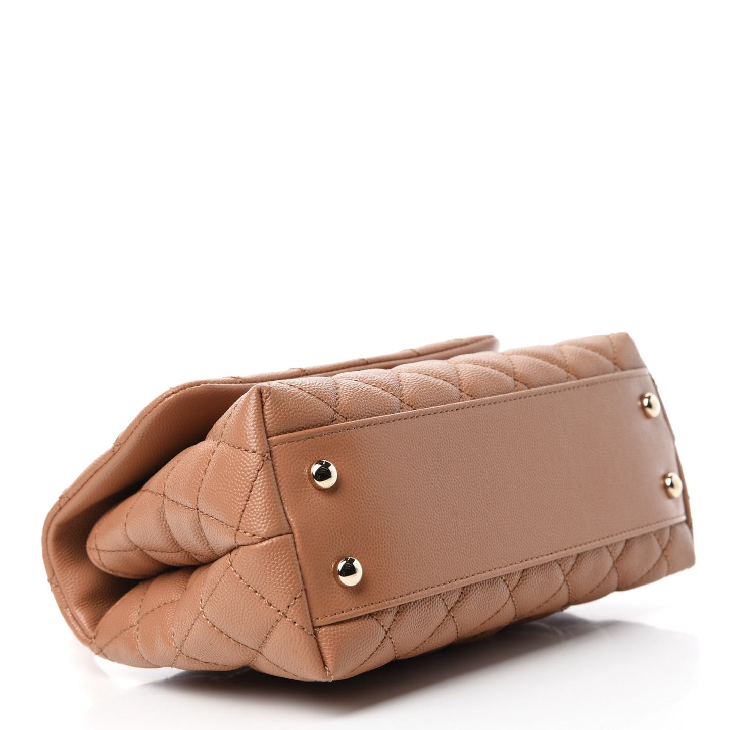 Caviar Quilted Lizard Embossed Mini Coco Handle Flap Brown