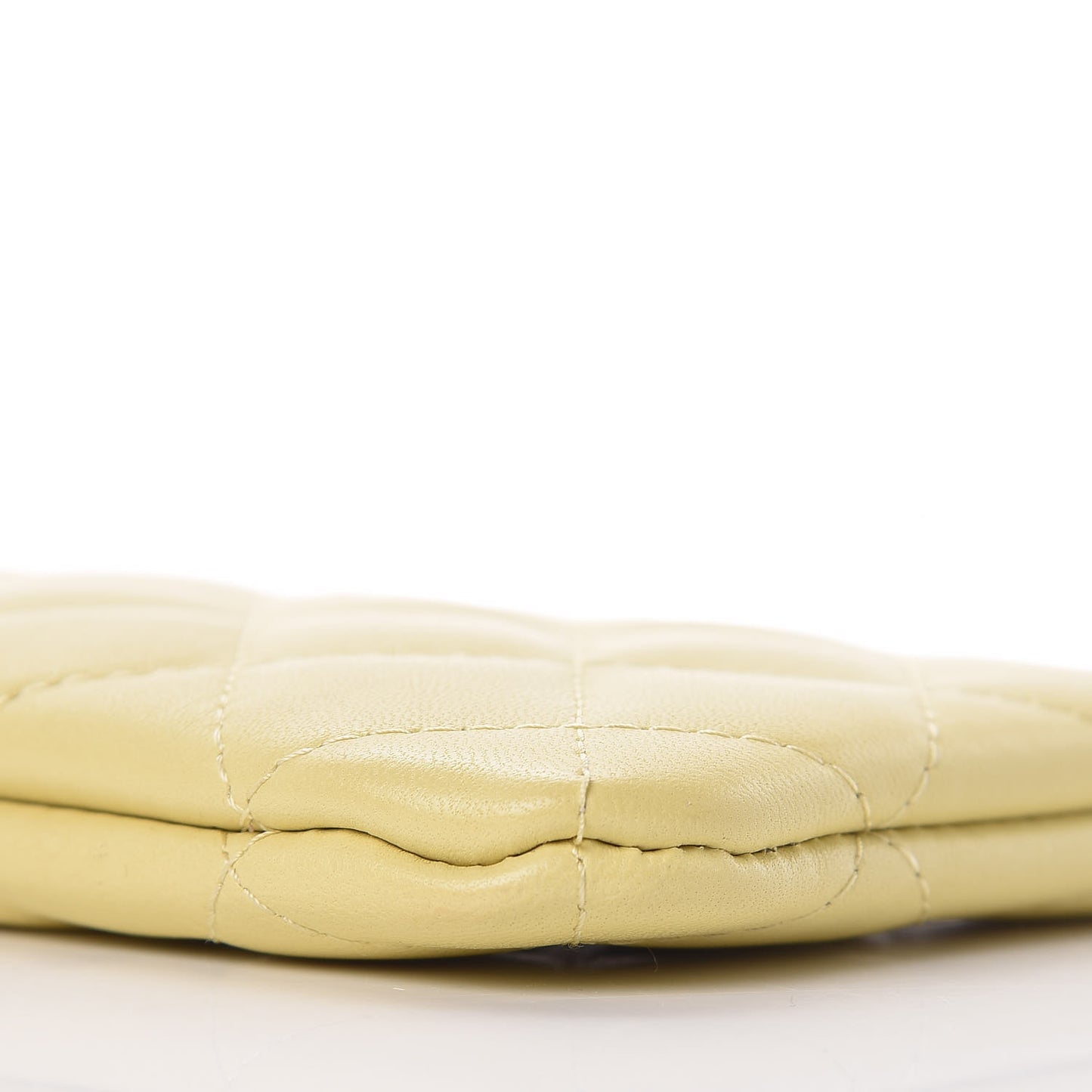 Lambskin Quilted Small Cosmetic Case Yellow