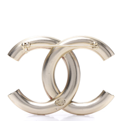 Chanel Baguette Crystal CC Brooch Gold Fuchsia Purple 3 of 5