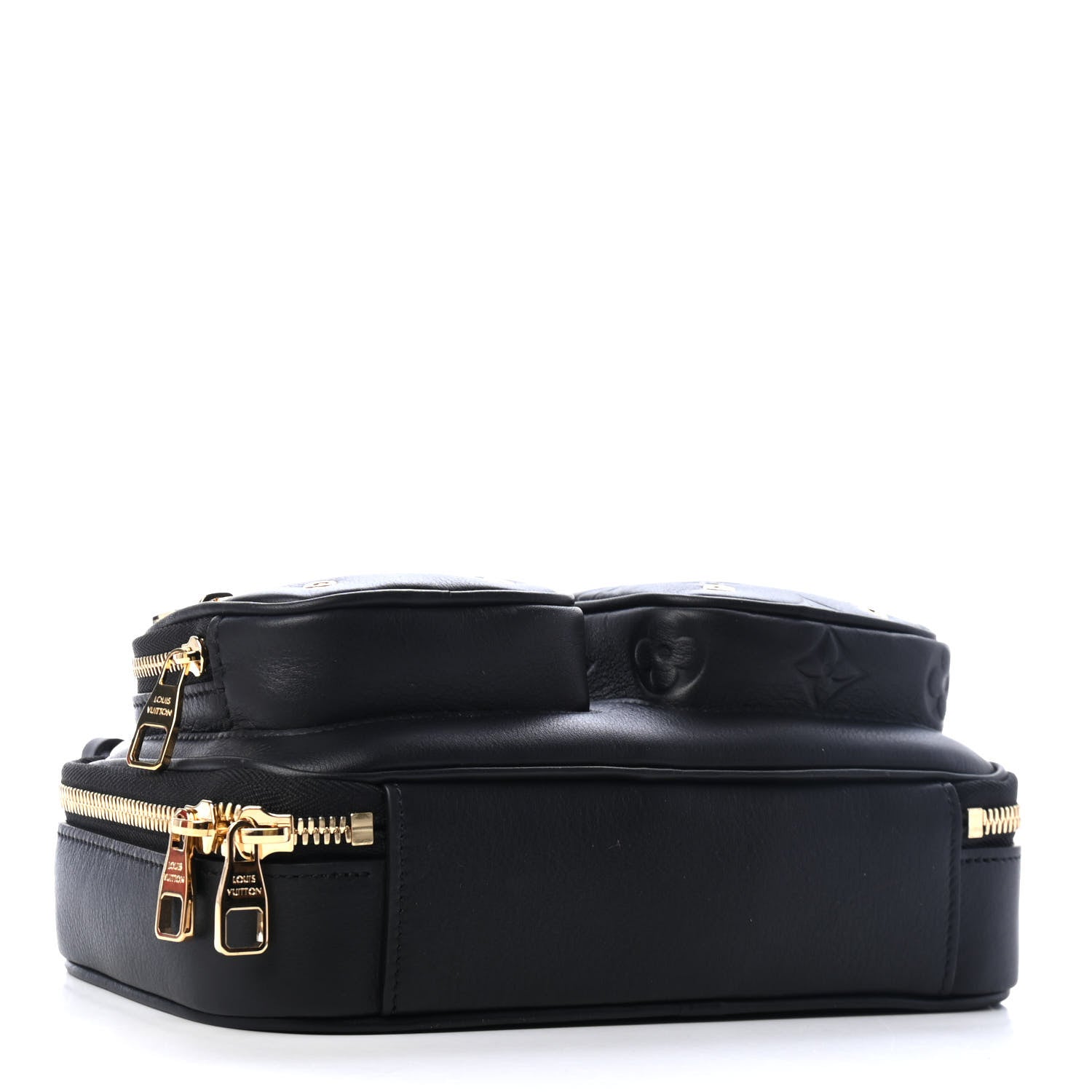 Louis Vuitton Calfskin Monogram Embossed Utility Crossbody Black 3 of 4