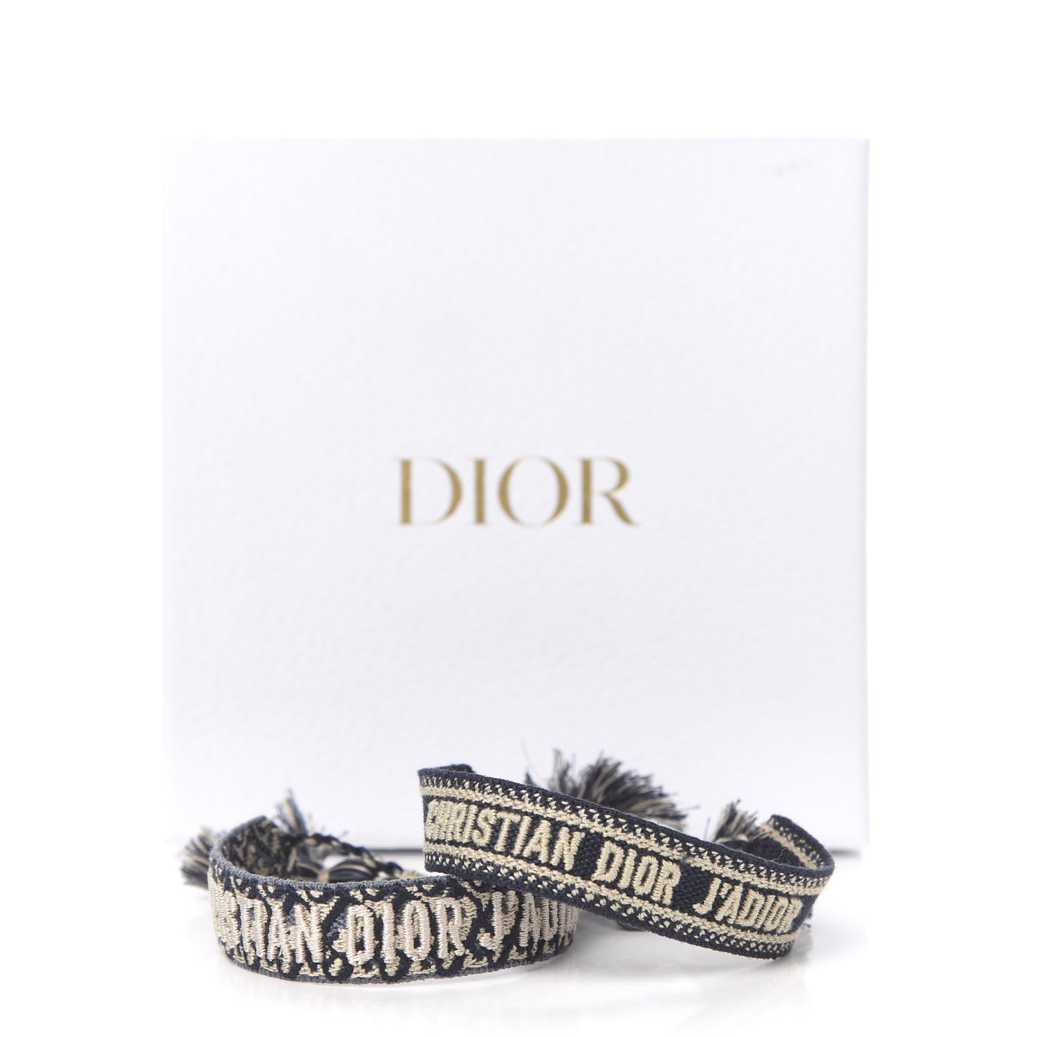 Christian Dior Woven Cotton J'Adior Friendship Bracelet Set Navy 4 of 4