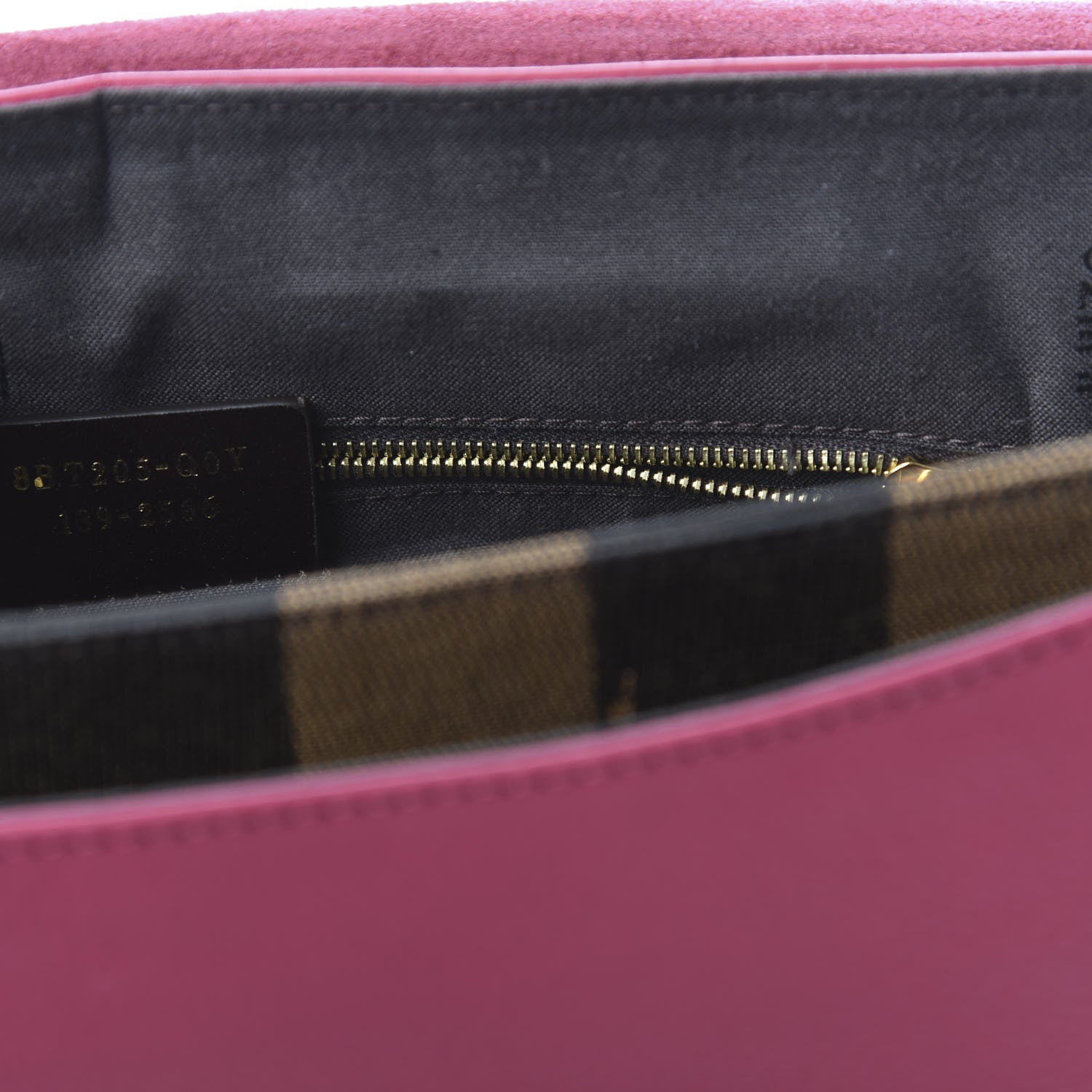 Fendi Grained Calfskin Pequin Embossed Medium Claudia Shoulder Bag Burgundy 9 of 12