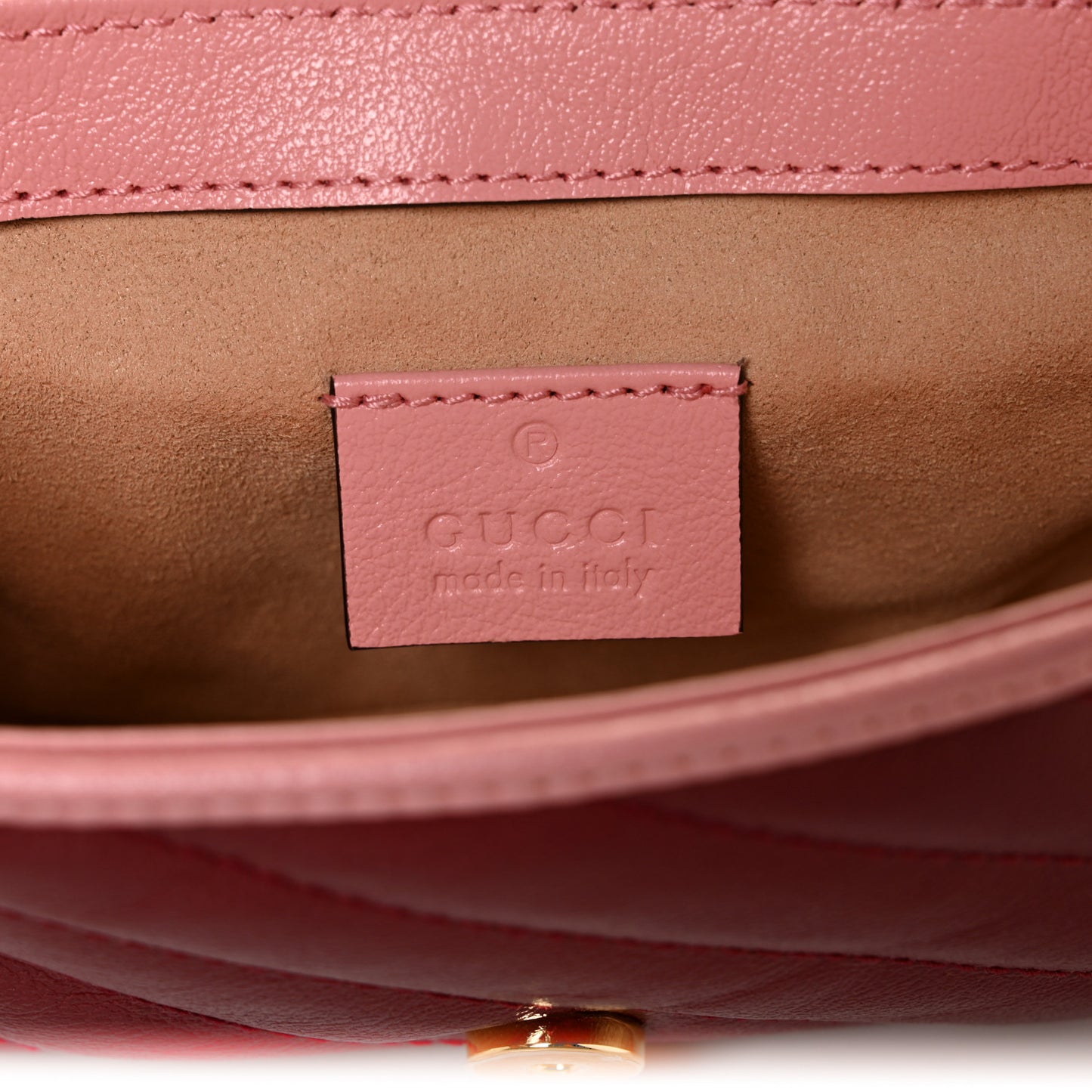 Azalea Calfskin Enamel Matelasse Diagonal Super Mini Torchon GG Marmont Shoulder Bag New Cherry Red Wild Rose