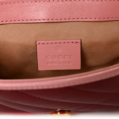 Gucci Azalea Calfskin Enamel Matelasse Diagonal Super Mini Torchon GG Marmont Shoulder Bag New Cherry Red Wild Rose 6 of 10